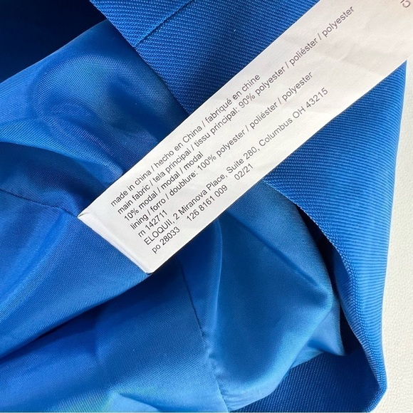 Eloquii Blazer Jacket Women Size 18 Blue Mid Length Button Front Coat C2 - Picture 8 of 9